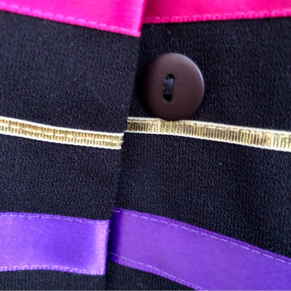 Vintage 80’s Maggy London Petites Striped Ribbon Cropped Blazer Sz. 6 - Picture 9 of 13